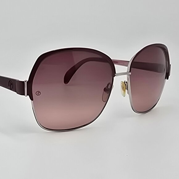 Giorgio Armani GA851/S Burgundy Silver Frame Brown Gradient Butterfly Sunglasses main image 12